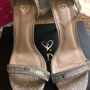 Windsor jeweled champagne color heels